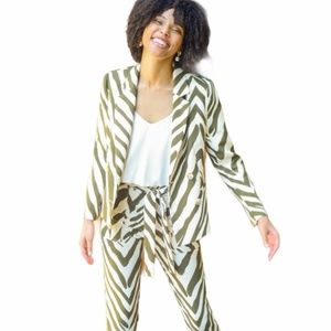 Lucy Paris Double Breasted Zebra Print Axel Blazer Size M